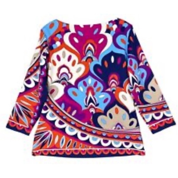 J McLaughlin Catalina Cloth Top Blouse Womens Sz M Retro Paisley Boat Neck Vacay - Picture 2 of 15